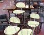 Set di 4 sedie design di Georges Coslin in metallo e formica gialla