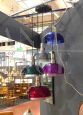 Lampadario a cascata in plastica colorata e vetro, anni '60                            