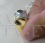 Anello anni '80 in oro con diamanti e zaffiro