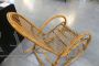 Poltrona a dondolo vintage in bamboo anni '50