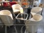 Set di 4 poltroncine vintage in alcantara avorio e skai, anni '80