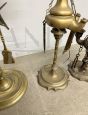 Set di 5 lucerne antiche in bronzo dorato