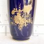 Vaso Limoges blu cobalto con decori oro zecchino, Francia metà XX secolo