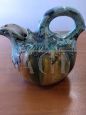 Brocca in terracotta smaltata a forma di zucca di fine '800