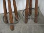 Coppia di sgabelli alti rustici in legno, anni '80
