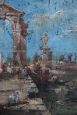 Antica Venezia dipinto olio su tavola del XIX secolo