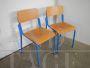 Coppia sedie scolastiche vintage blu anni '80