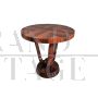 Tavolino in stile Art Déco rotondo con geometrie                            