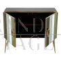 Credenza a due ante in vetro di Murano nei toni del verde