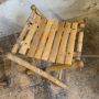 Coppia di sgabelli da pescatore vintage in bamboo