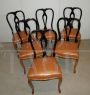 Set di 6 sedie anni '50 imbottite stile Chippendale 