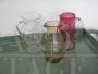 Set di brocche decanter vintage in vetro soffiato colorato, anni '50         