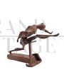  Giovanni Naglia- Scultura in bronzo con figura in movimento dinamico                           
