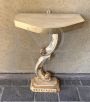 Console in stile barocco in pittura bianca e oro, con gamba rocaille                            