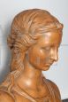Scultura liberty con busto di nobildonna in terracotta, Toscana anni '20                            