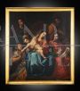 Dipinto antico olio su tela raffigurante il Matrimonio mistico di Santa Caterina                            