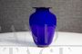 Vaso Barovier e Toso in vetro Murano blu elettrico, 1980