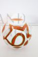Vaso in vetro artistico di Murano bianco e arancione, anni '60