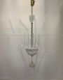Lampadario attr. Seguso in vetro di Murano trasparente, anni '50                            