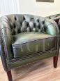 Set di divano e 2 poltrone Chesterfield originali                            