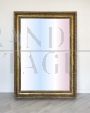 Grande specchio art déco a figura intera con cornice dorata                            