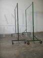 Appenderia stender vintage industriale con rotelle, anni '70 