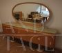 Credenza di Vittorio Dassi con specchiera e piano in vetro marmorizzato