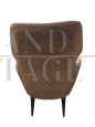 Poltrona Art Déco in velluto beige