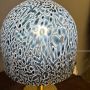Lampada Vistosi in ottone e vetro di Murano con murrine, anni '70                            