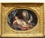 Madonna in adorazione del bambino dormiente, dipinto olio su tela italiano del '700