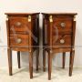 Coppia di comodini Direttorio con bronzi in stile Retour d'Egypte, Italia 1798/1805                            