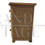 Coppia di comò cassettiere in bamboo intrecciato