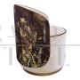 Poltrona a pozzetto in stile art déco con schienale in cavallino                            