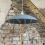 Lampada a sospensione Delmas in metallo azzurro-malva, anni '80