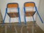 Coppia sedie scolastiche vintage blu anni '80