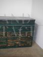 Cassettiera industriale da tipografia in pittura verde, 1950