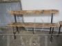 Coppia di panchine rustiche in legno anni '50