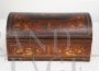 Scatola portagioie antica sorrentina in legni esotici pregiati, XIX secolo                            