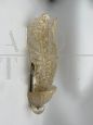 Applique lampada da parete in vetro di Murano dorato, attr. Barovier                            