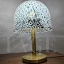 Lampada Vistosi in ottone e vetro di Murano con murrine, anni '70                            