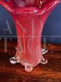 Vaso firmato Moretti in vetro di Murano rosso, Italia anni '60