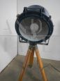 Faro puntatore navale vintage USA con treppiedi in legno