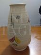 Vaso di Bay Keramik per W. Germany in ceramica con fiori                            