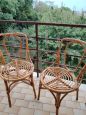 Coppia di sedie vintage in vimini                            