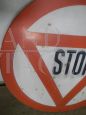 Cartello stradale STOP vintage anni '80
