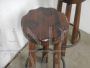 Coppia di sgabelli alti rustici in legno, anni '80