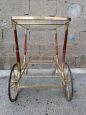 Carrello portavivande di Cesare Lacca in legno, ottone e vetro