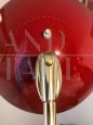 Lampada da terra Stilnovo rossa con snodo, anni '50