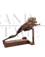 Giovanni Naglia- Scultura in bronzo con figura in movimento dinamico