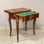 Tavolino da gioco scrittoio antico Napoleone III intarsiato                            